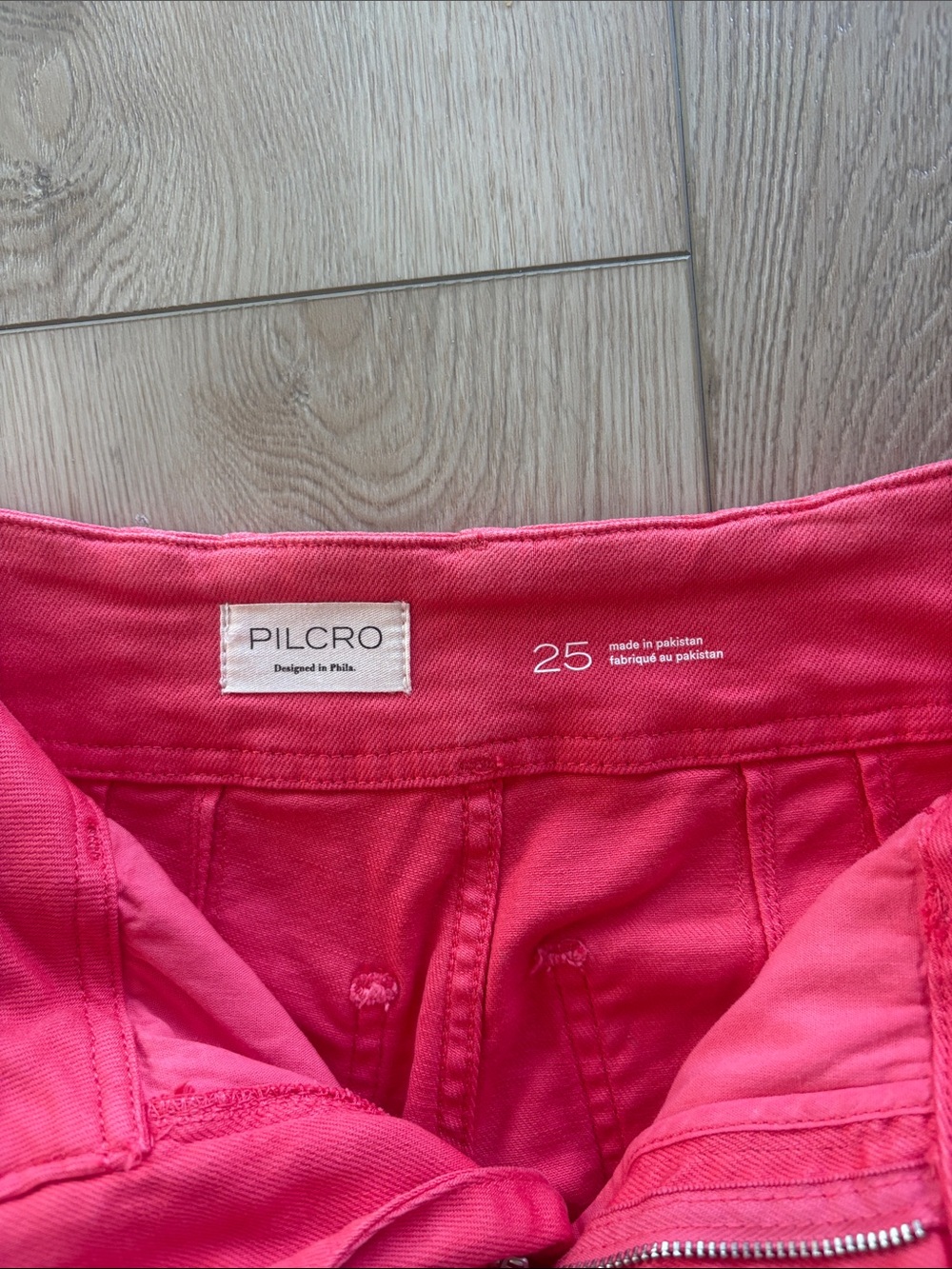 Pilcro Coral Pink/Red Midrise Straight-Leg Jeans - Picture 3 of 5